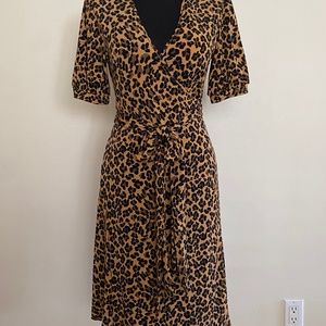 Never worn New Suzanne Somers Leopard wrap dress